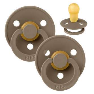 BIBS Rund Colour Sut - 2-Pak - Str. 3 - Naturgummi - Dark Oak/Dark Oak