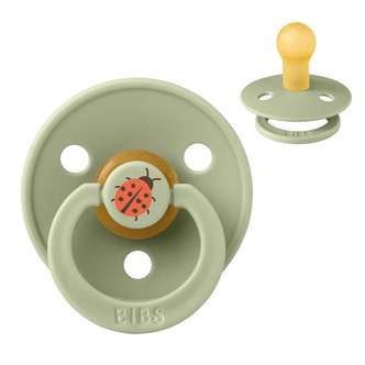 BIBS Rund Colour Sut - Str. 1 - Naturgummi - Studio - Ladybug - Sage