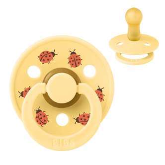 BIBS Rund Colour Sut - Str. 2 - Naturgummi - Studio - Ladybug - Pale Butter
