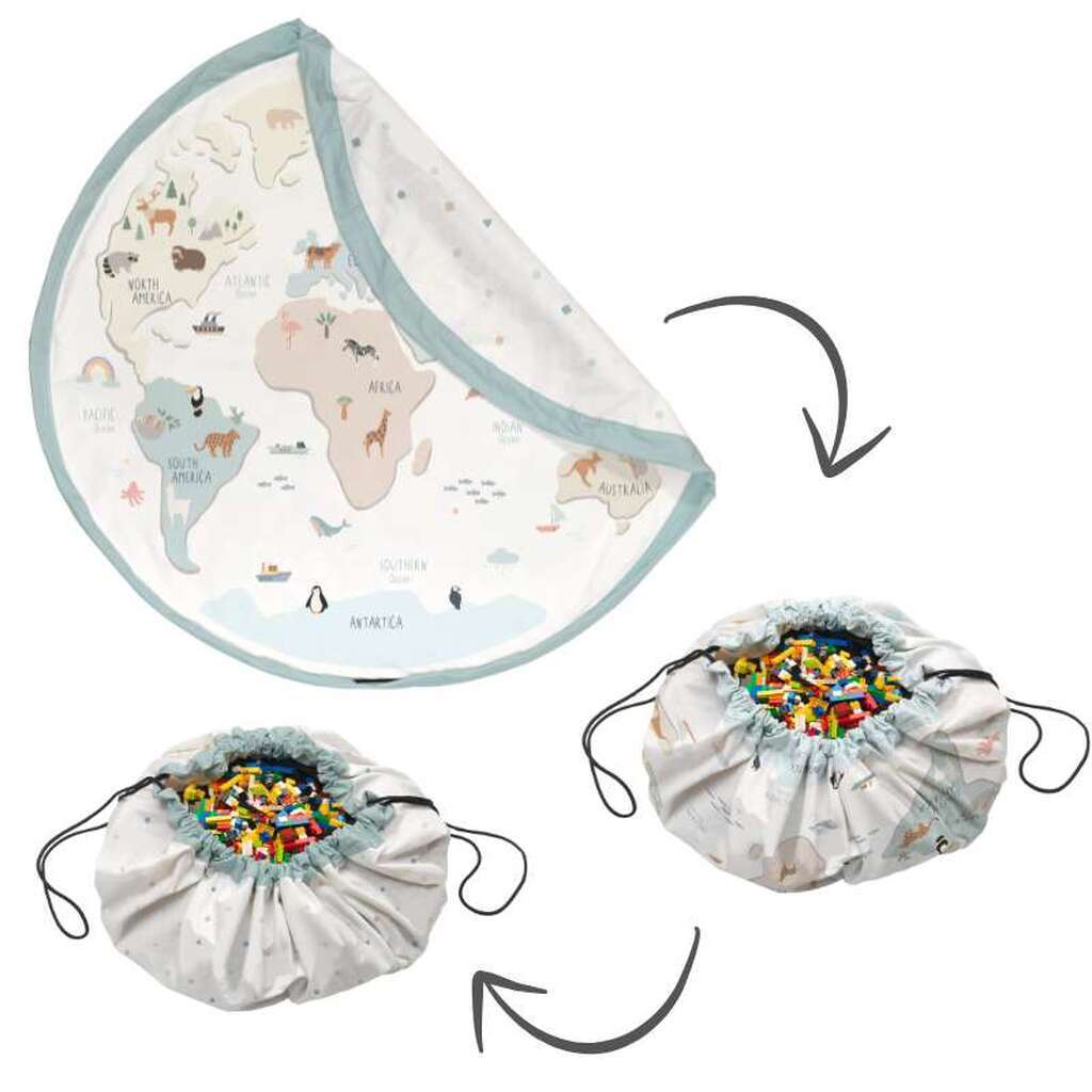 Play & Go Opbevaringstæppe - Worldmap Color