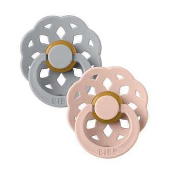 BIBS Rund Boheme Sut - 2-Pak - Str. 1 - Naturgummi - Cloud/Blush