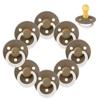 BIBS Rund Colour Sut - Sampak - 8 stk. - Str. 2 - GLOW - Dark Oak