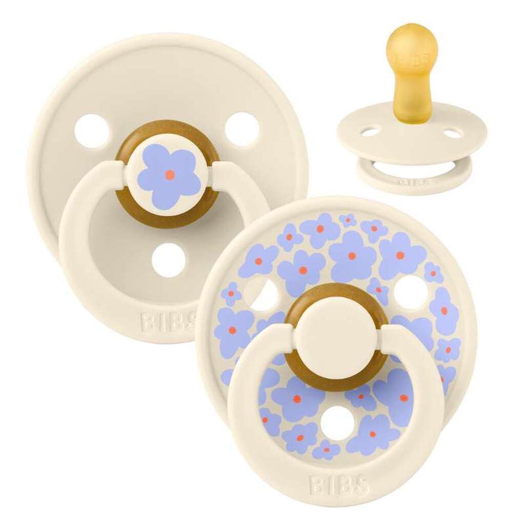 BIBS Rund Colour Sut - 2-Pak - Str. 2 - Naturgummi - Jasmine Studio - Ivory/Ivory