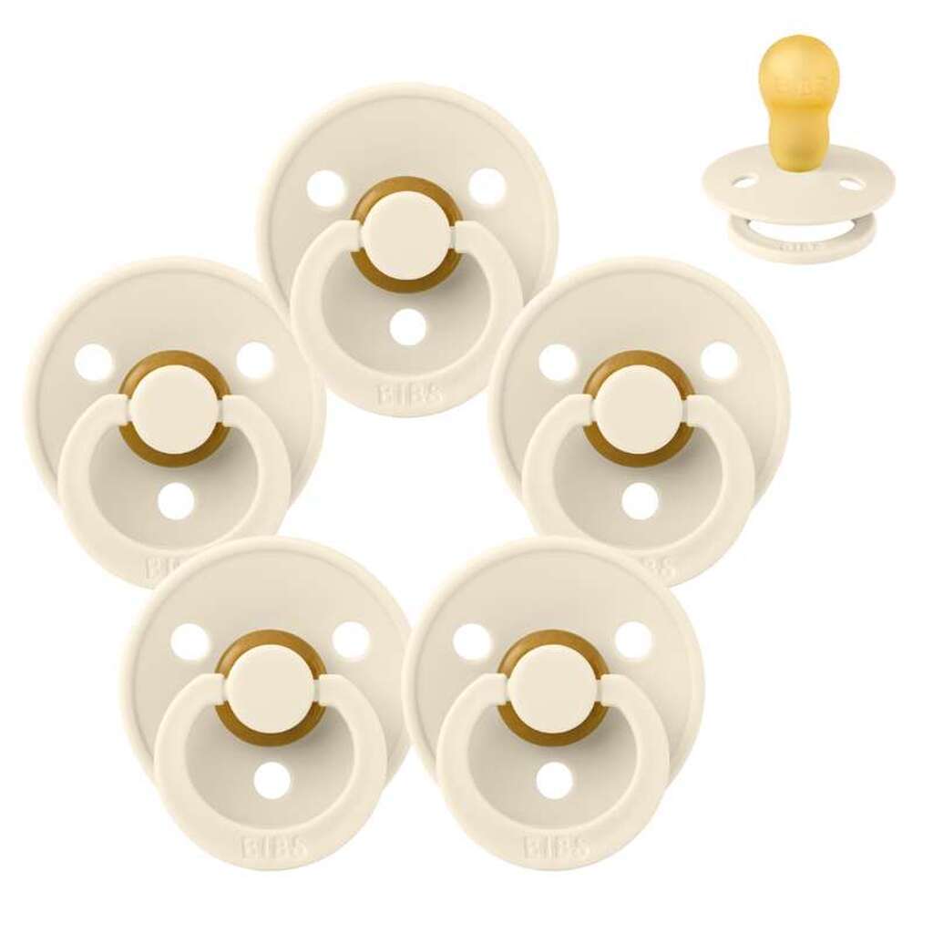 BIBS Rund Colour Sut - Sampak - 5 stk. - Str. 3 - Ivory