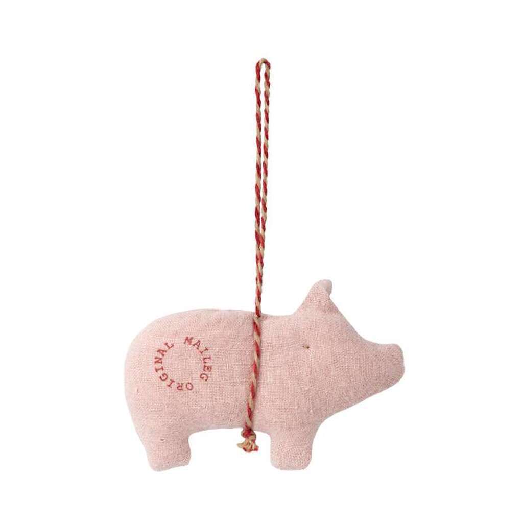 Maileg Juleornament - Stof - Gris - Rosa