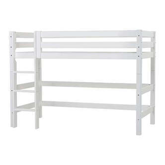 Hoppekids ECO Luxury - Mellemhøj Seng - 90x200 cm. - Fleksibel Indlægsbund - Hvid