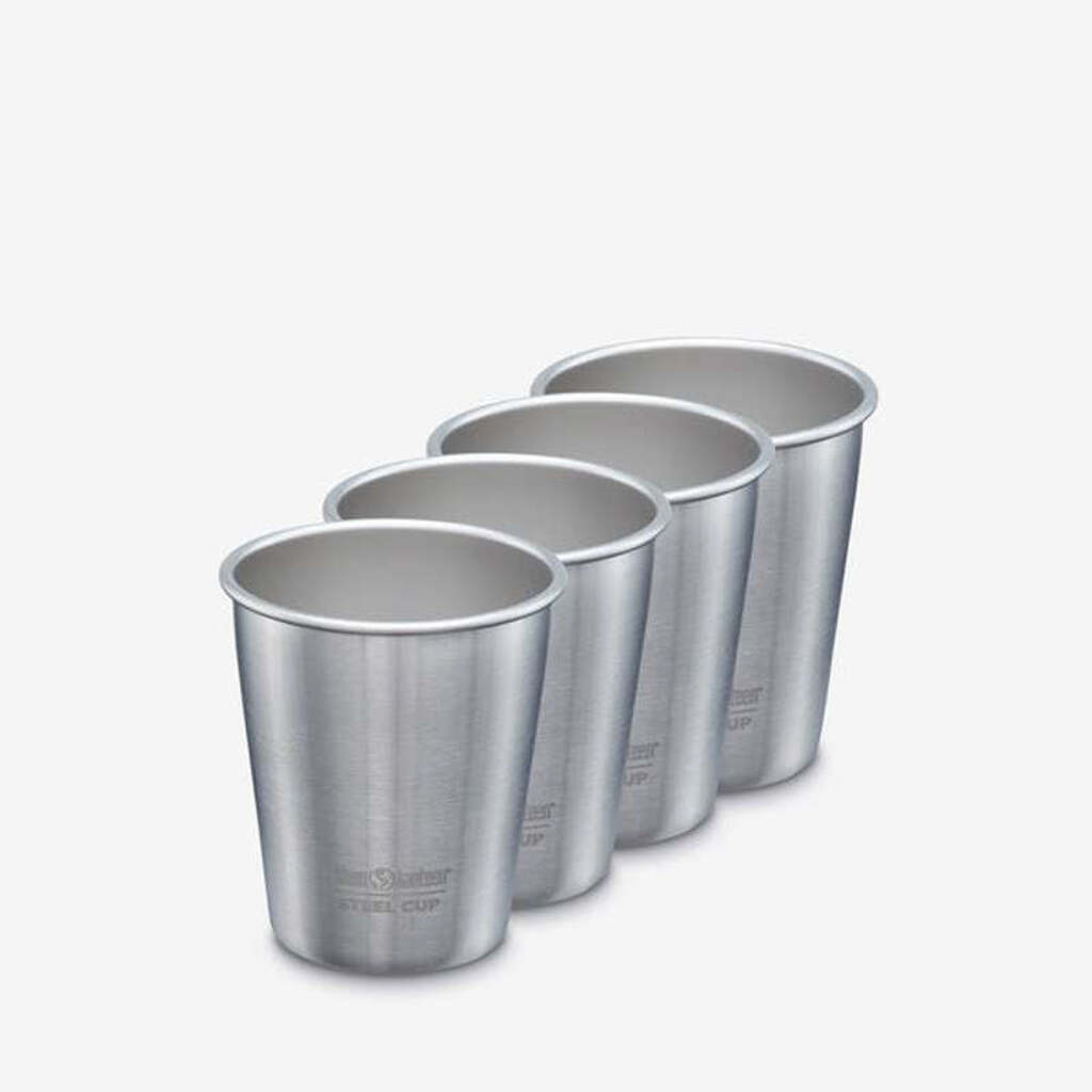 Klean Kanteen Stålkop - 296ml - 4-Pak - Brushed Stainless