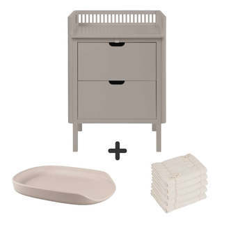 Sebra Puslebordet m. Skuffer - Jetty Beige - Bundle 3