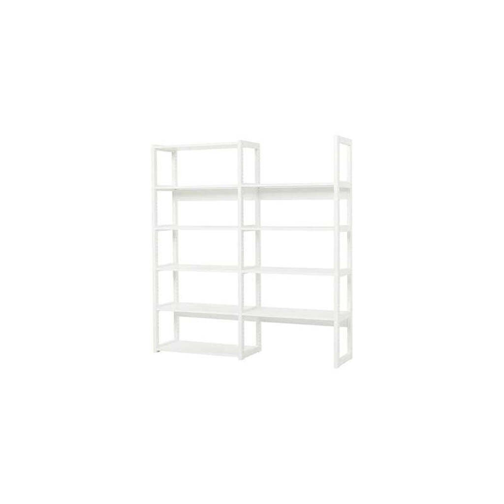Hoppekids STOREY - Reol - 2 Sektioner m. 8 Hylder - Flere Størrelser - Hvid
