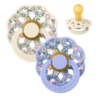 BIBS Rund Boheme Sut - 2-Pak - Str. 1 - Naturgummi - Liberty - Chloe Meadow/Ivory Mix