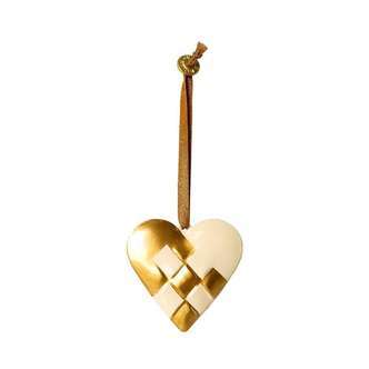 Maileg Juleornament - Metal - Hjerte - Stor - Guld