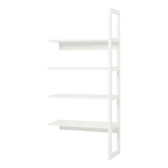 Hoppekids STOREY - Reol - 1/2 Sektion m. 4 Hylder - Flere Størrelser - Hvid
