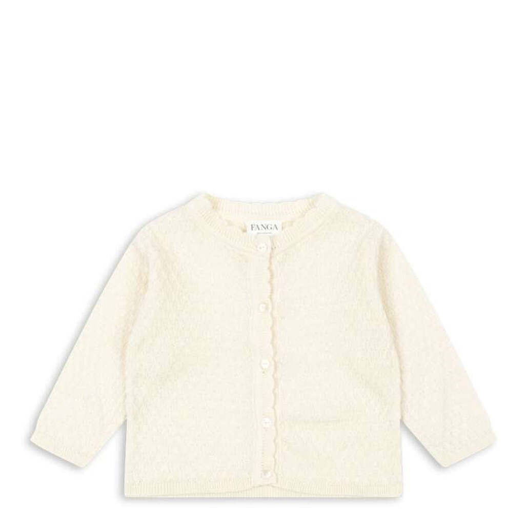 Fanga Fontana Venti Pointelle Cardigan - GOTS - Antique White