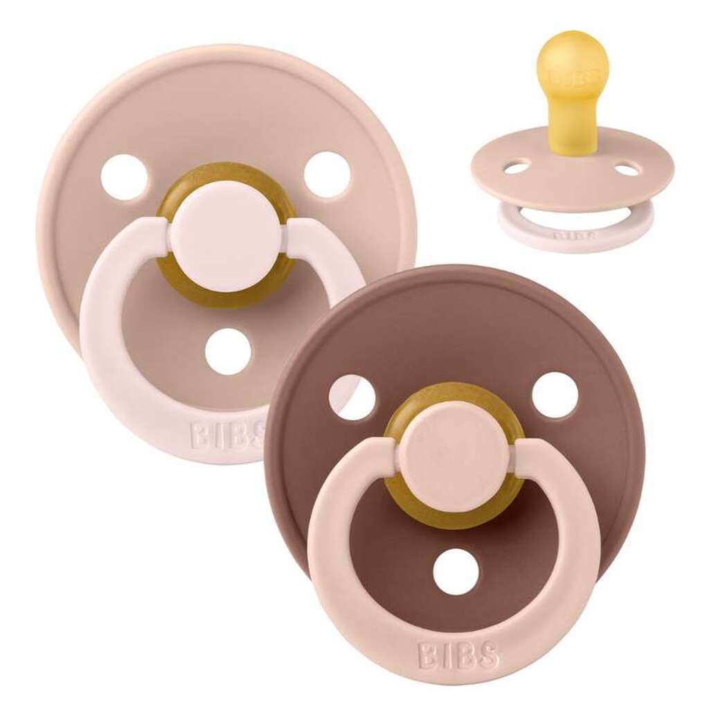 BIBS Rund Colour Sut - Str. 1 - Naturgummi - Studio - Fusion - Blush/Woodchuck Mix