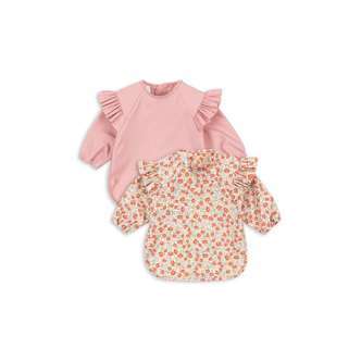 Konges Sløjd Hagesmæk m. Ærmer og Flæser - 2-pak - Kaluka/Bridal Rose