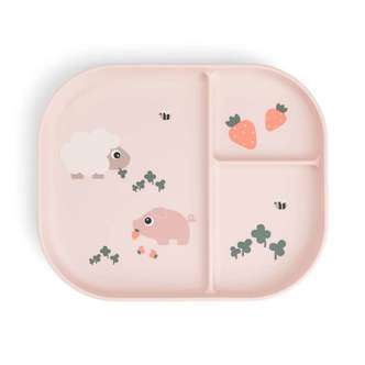 Done By Deer Foodie Ruminddelt Tallerken - Tiny Farm - Pudder