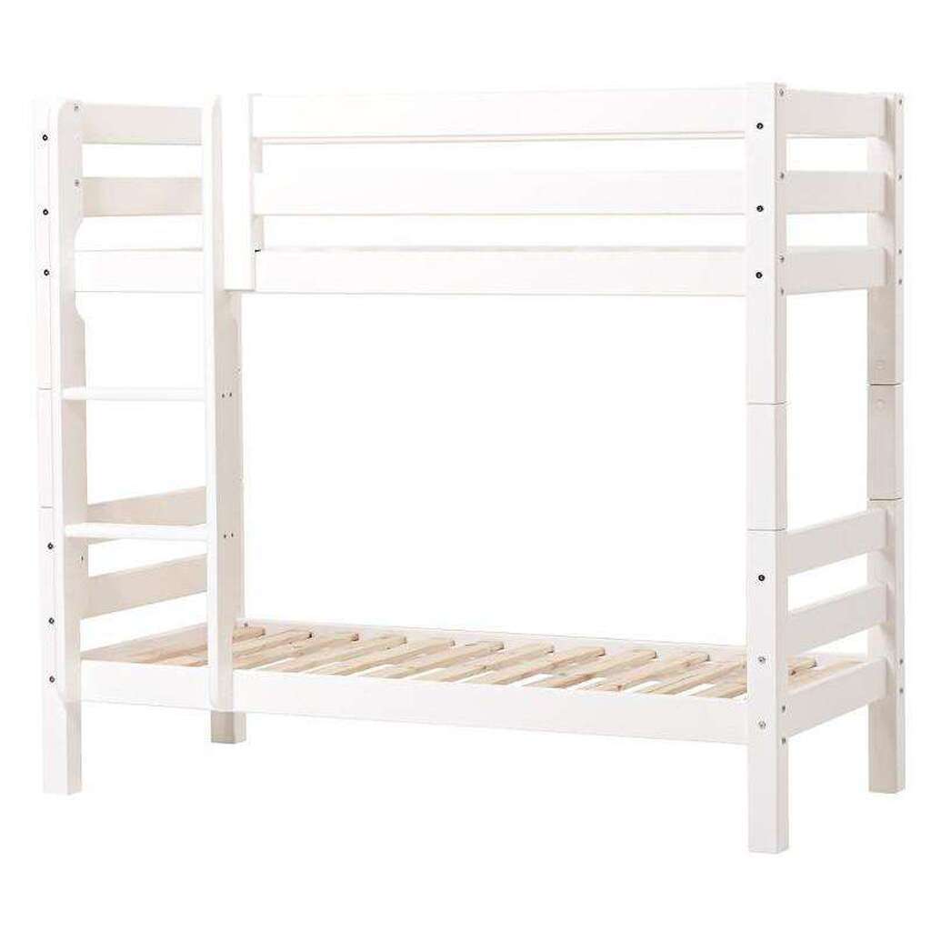 Hoppekids ECO Luxury - Køjeseng - 150 cm. - Lige Stige - Flere Størrelser - Hvid