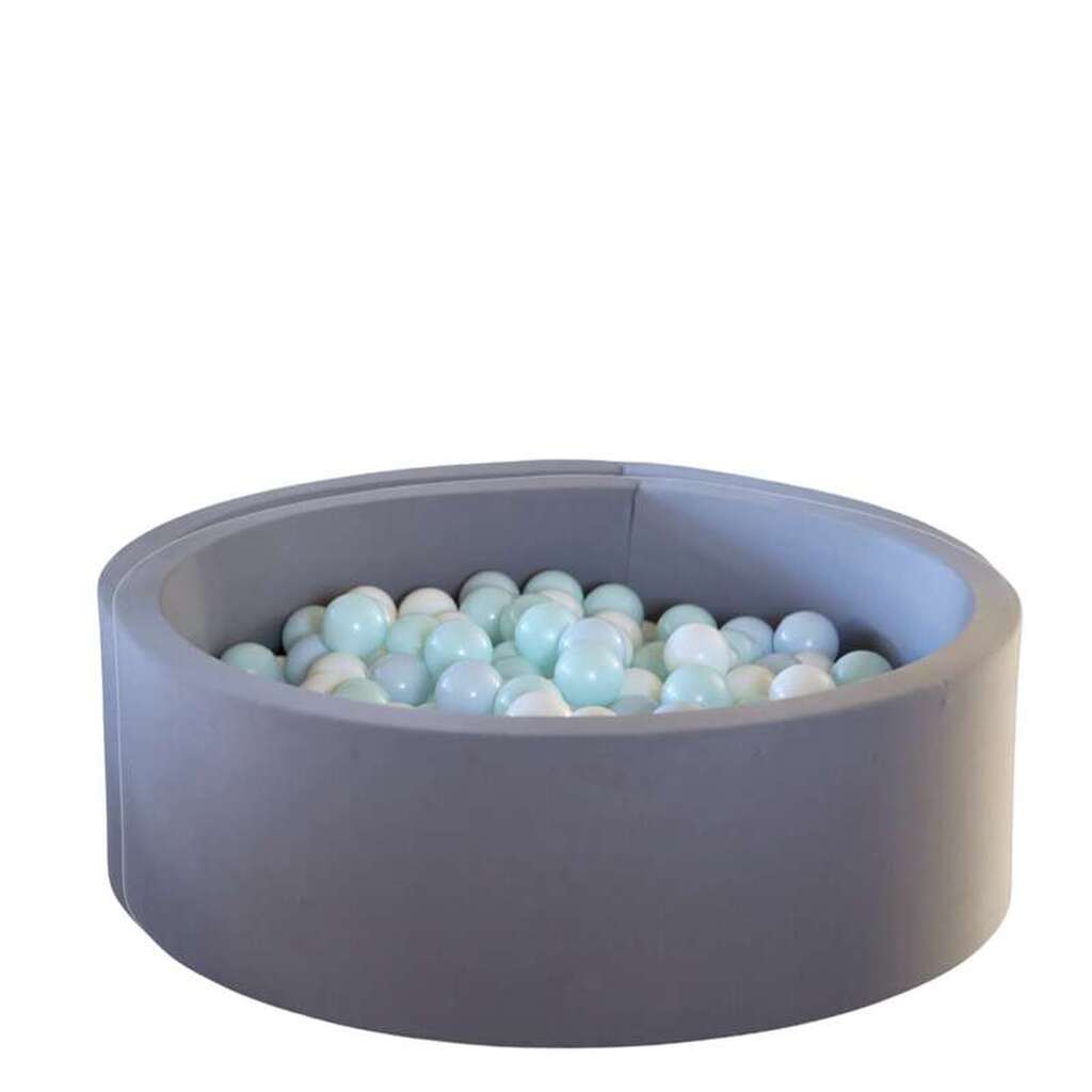 Kid'oh Boldbassin - Grå - m. 300 Bolde - White/Mint Pearl/Blue Pearl