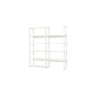 Hoppekids STOREY - Reol - 2 Sektioner m. 8 Hylder - Flere Størrelser - Hvid