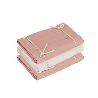 Naturebaby Økologiske Stofbleer/Minisvøb - 3-pak - Rose Cloud/White