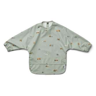 Liewood Merle Spiseforklæde - Vehicles - Dove Blue Mix