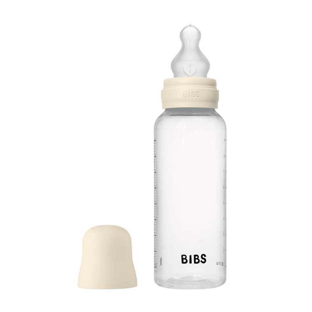 BIBS Bottle - Sutteflaskesæt - Plastik - Silikone/Medium Flow/Rund - 270ml - Ivory