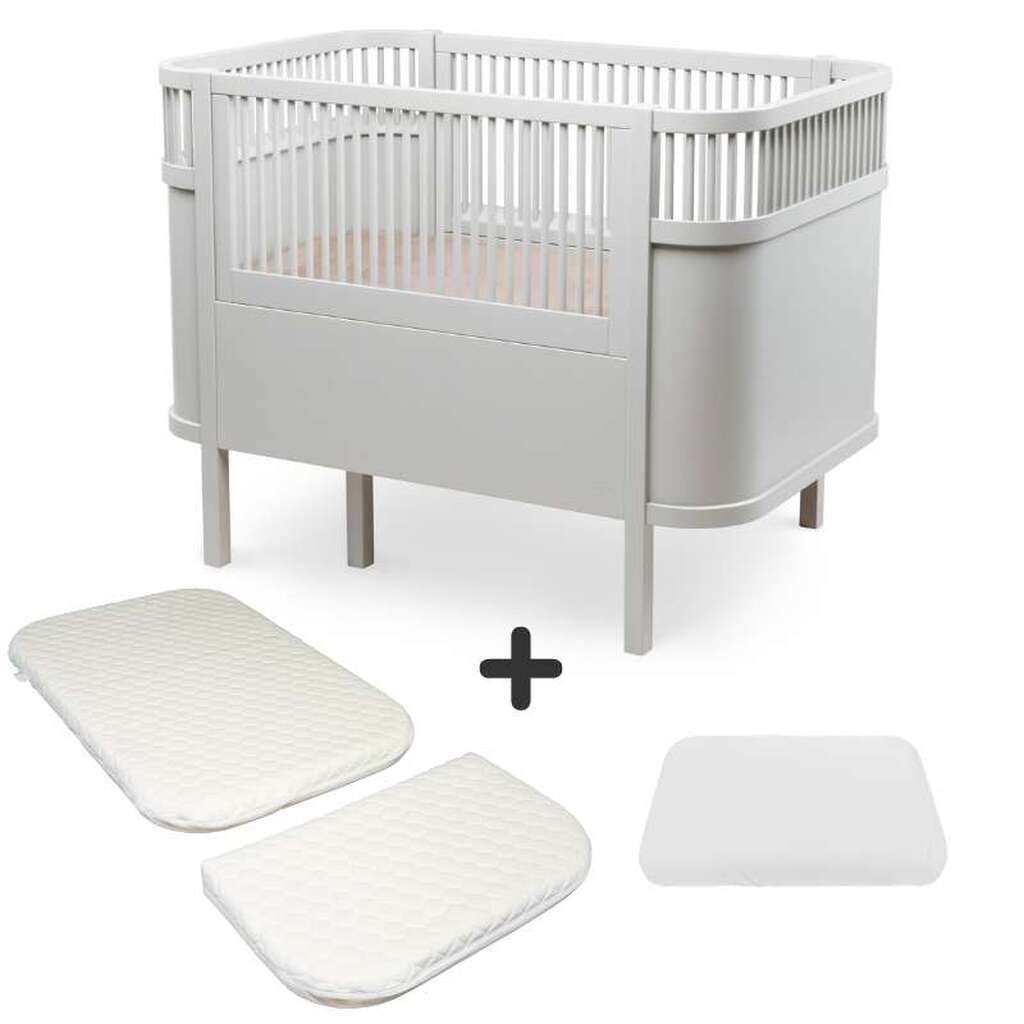 Sebra Sengen - Klassisk - Baby & Jr. - Stone Grey - Bundle 1