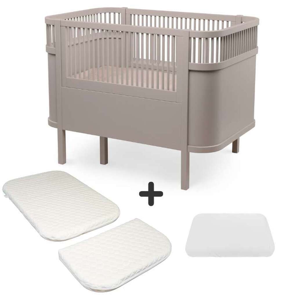 Sebra Sengen - Klassisk - Jetty Beige - m. Kid'oh Madras - Bundle 1