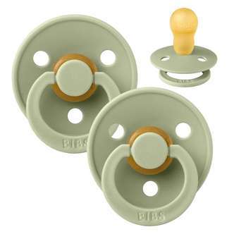 BIBS Rund Colour Sut - 2-Pak - Str. 3 - Naturgummi - Sage/Sage