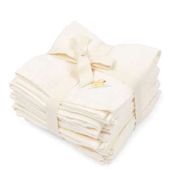 Fanga Fontana Nuvoli - Muslin Stofbleer -10-pak - GOTS - Antique White