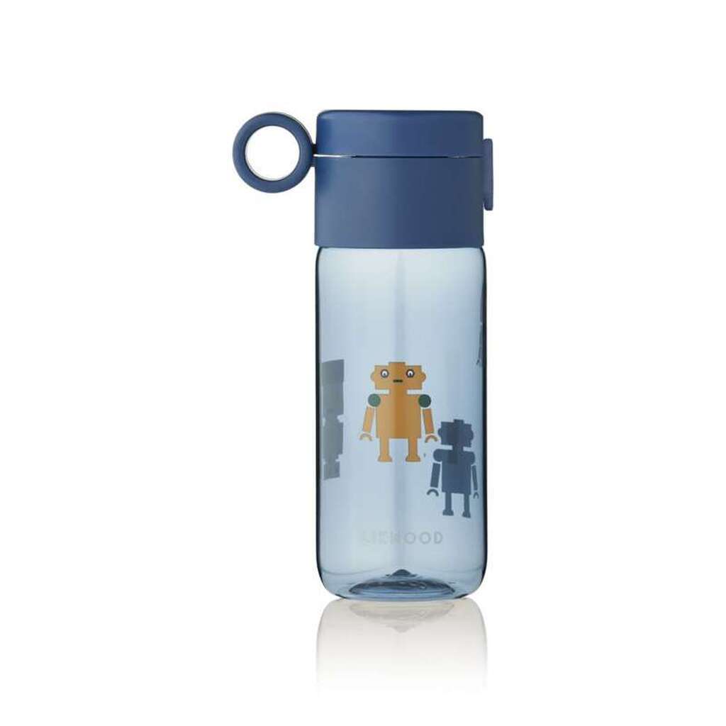 Liewood Clemence Drikkeflaske - Tritan - 350ml - Robots/Indigo Blue