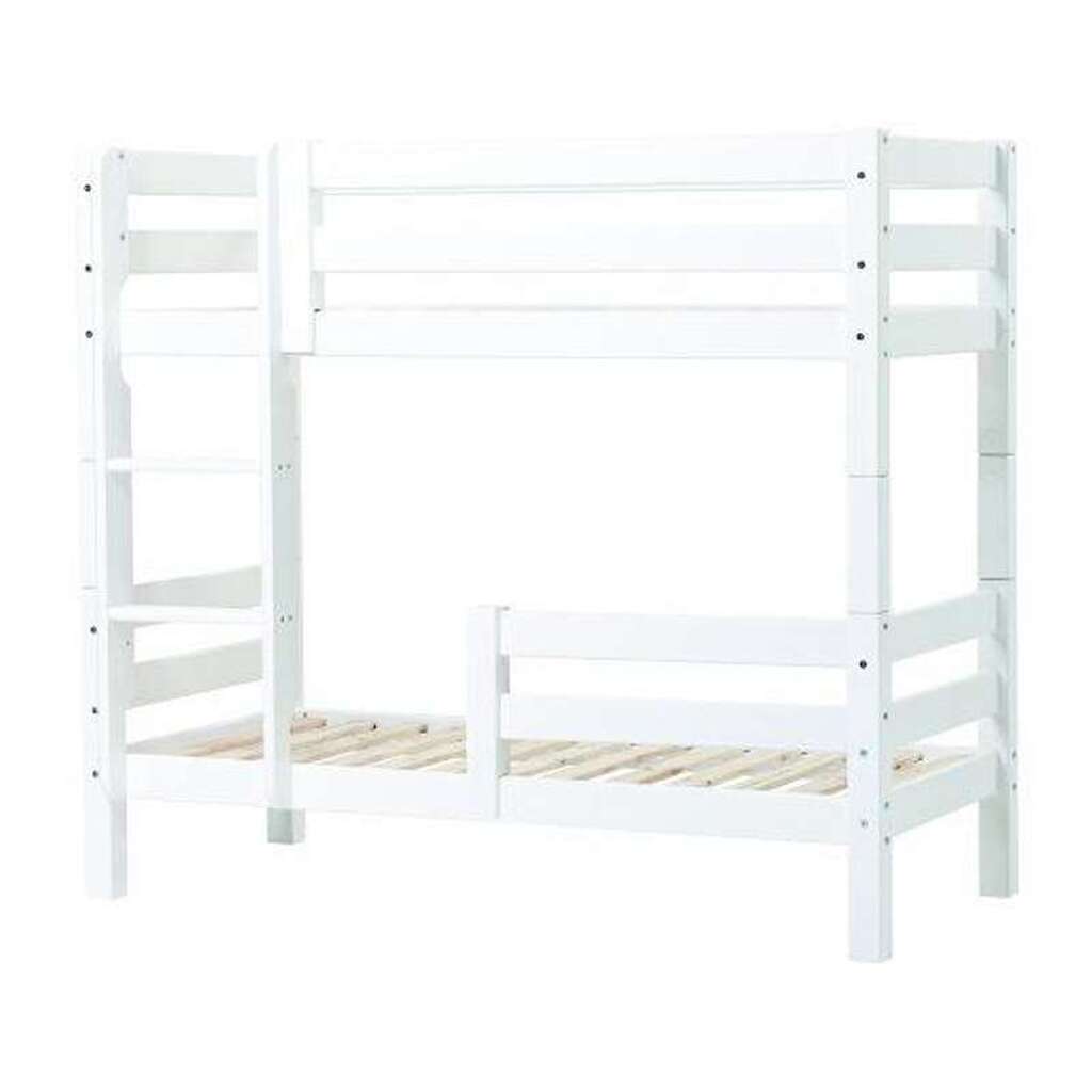 Hoppekids ECO Luxury - Køjeseng m. 1/2 Sengehest - 150 cm. - Flere Størrelser - Hvid