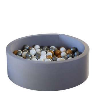 Kid'oh Boldbassin - Grå - m. 300 Bolde - White/Golden/Silver