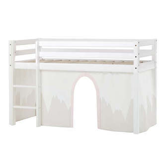 Hoppekids ECO Dream - Halvhøj Seng m. WINTER WONDERLAND Forhæng - 70x160 cm. - Ikke Delbar