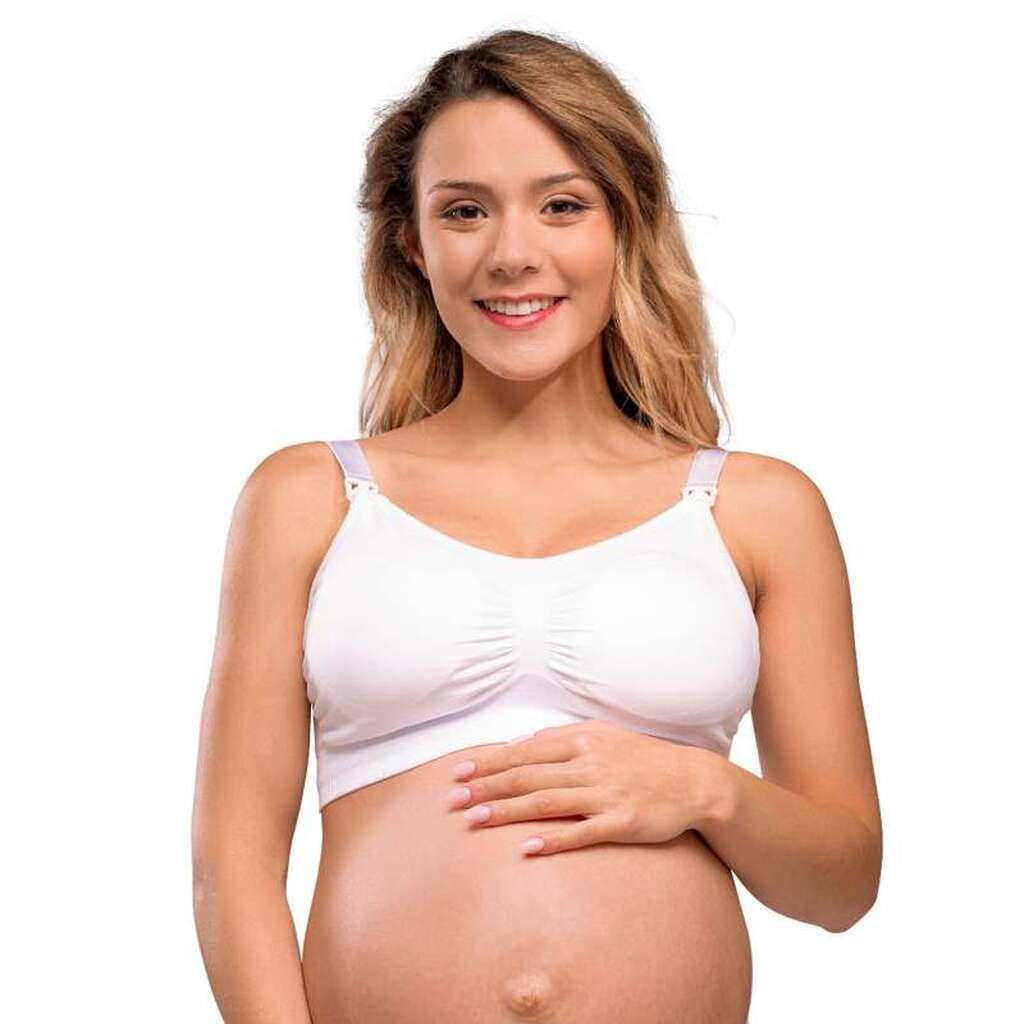 Carriwell New Mum - Sømløs Amme-BH m. Indlæg (Hvid)