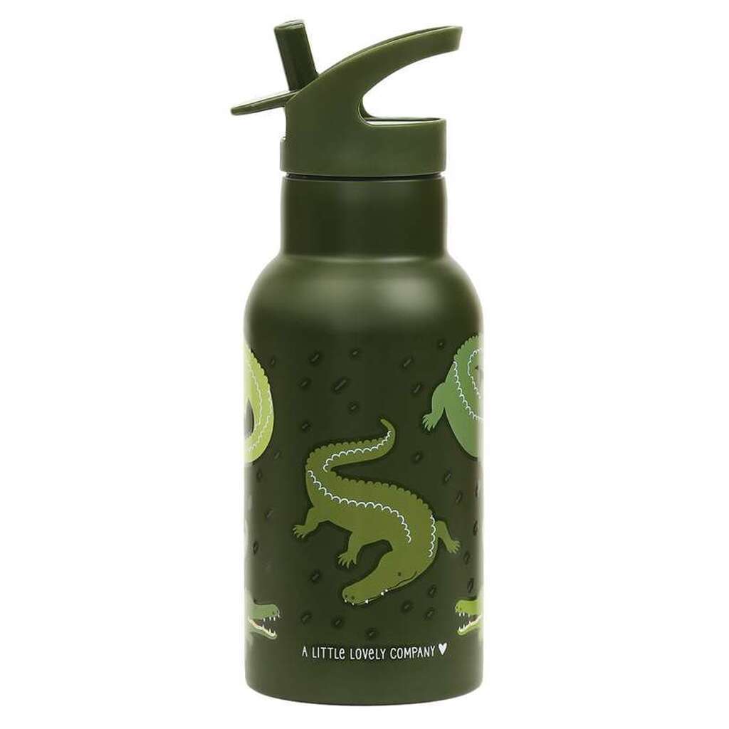 A Little Lovely Company Ståldrikkedunk - 350ml - Crocodiles
