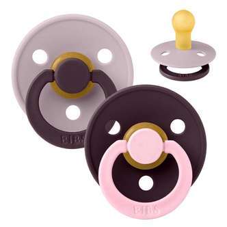 BIBS Rund Colour Sut - Str. 1 - Naturgummi - Fusion Studio - Dusky Lilac/Plum Mix