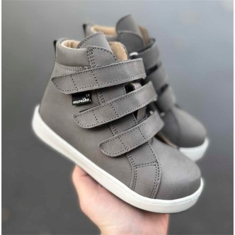 Aurelka velcrosko, grå (bred) - sko med ekstra støtte