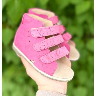 Aurelka sandal, pink m/blomster - sandal med ekstra støtte