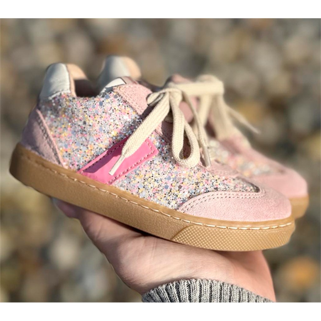 BabyBotte Autop sneakers med snørebånd og lynlås, rosa