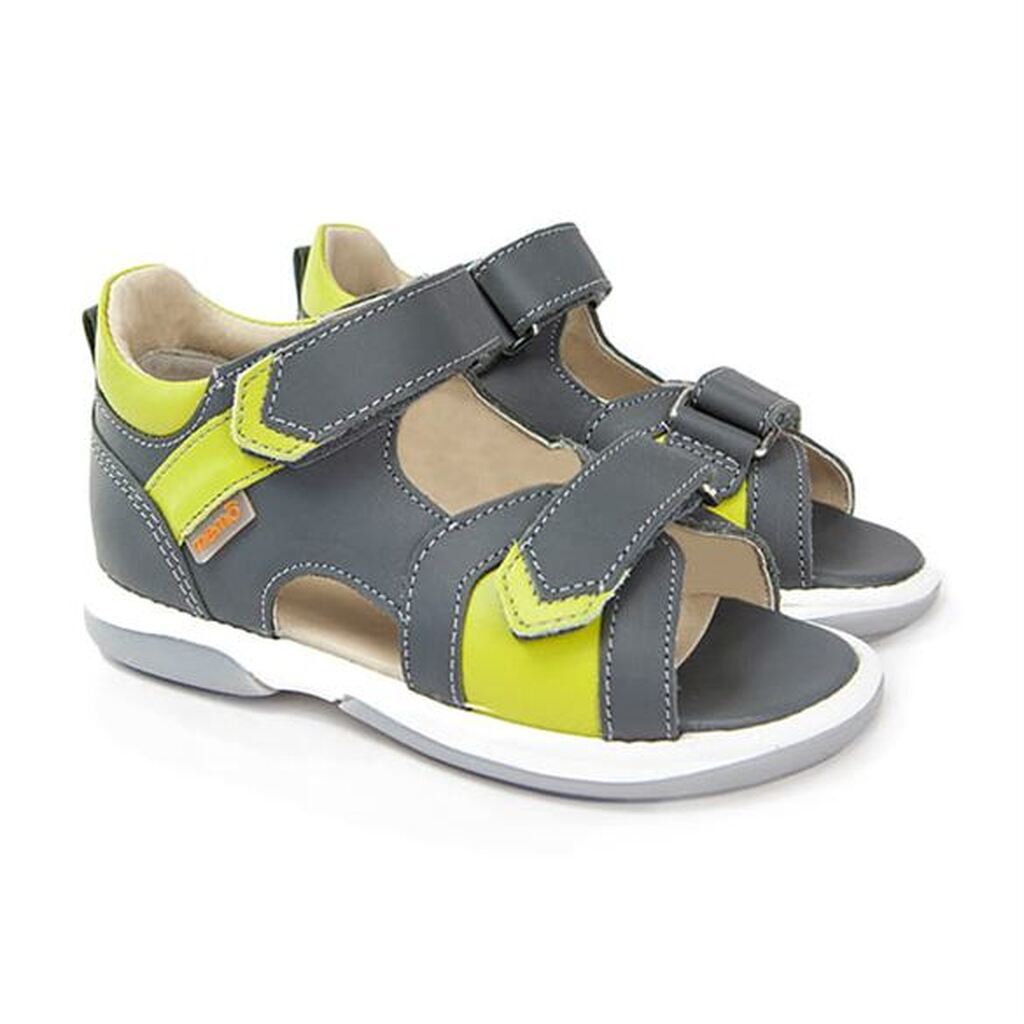 Memo Kris sandal, grå/grøn - sandal med ekstra støtte