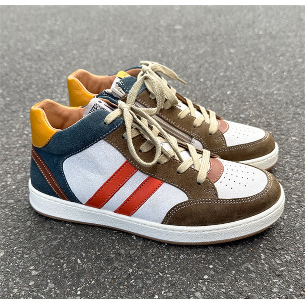 BabyBotte Intrépides Kaspard snøresko m/lynlås, brun/hvid/petrol