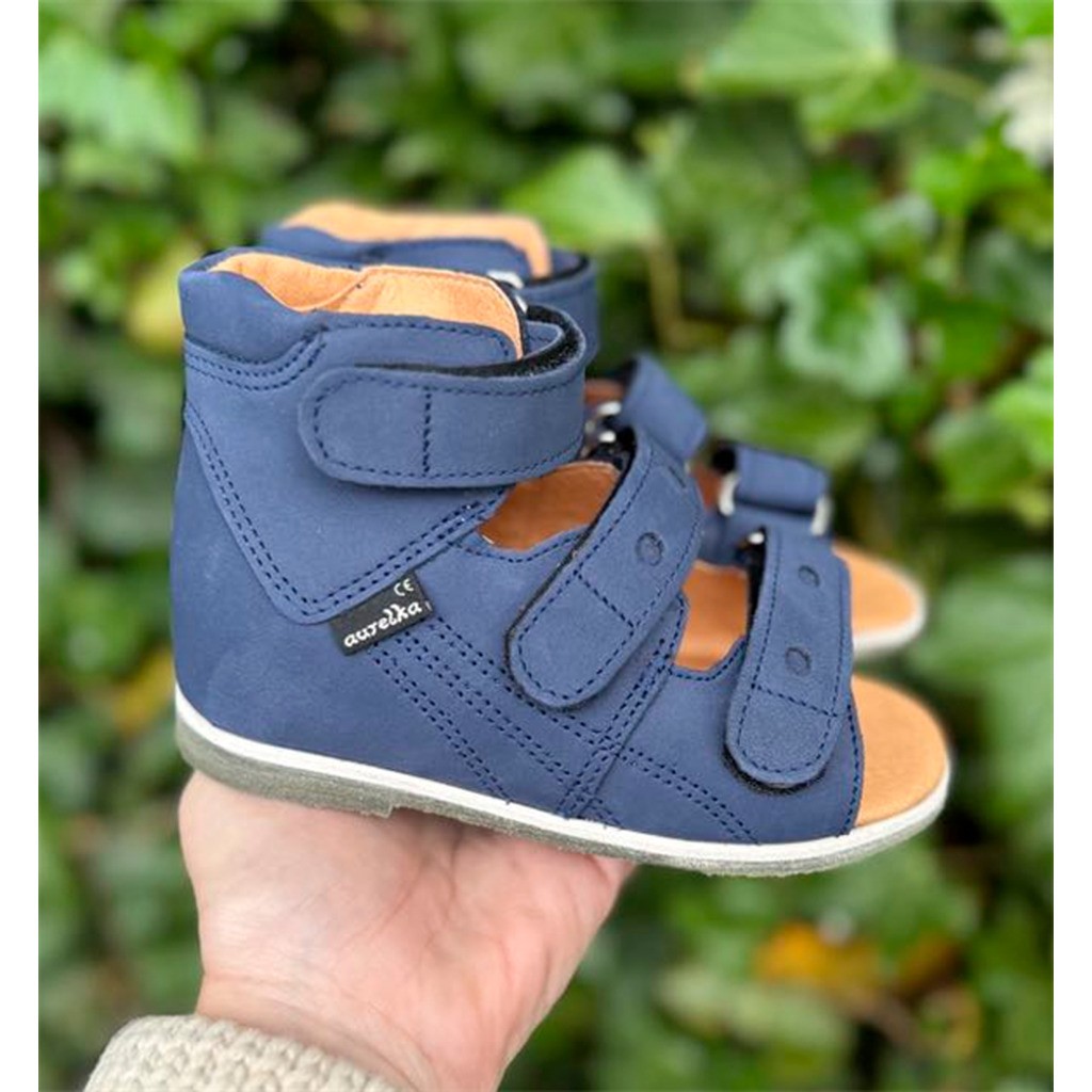 Aurelka sandal, navy - sandal med ekstra støtte