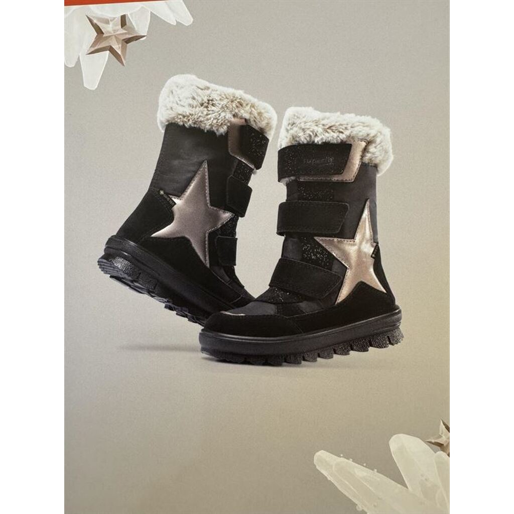 Superfit vinterstøvler m/Goretex, sort m/stjerne