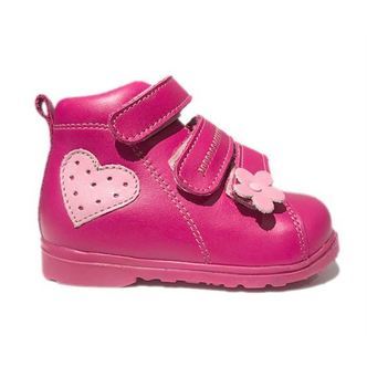 Dawid sko m/velcro, pink - pigesko med ekstra støtte