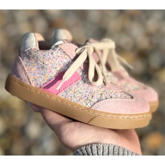 BabyBotte Autop sneakers med snørebånd og lynlås, rosa