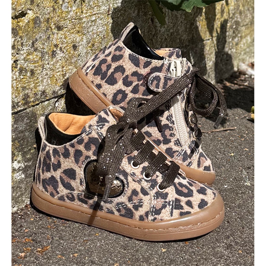 BabyBotte Anto snøresko m/lynlås, leopard
