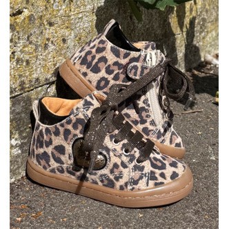 BabyBotte Anto snøresko m/lynlås, leopard
