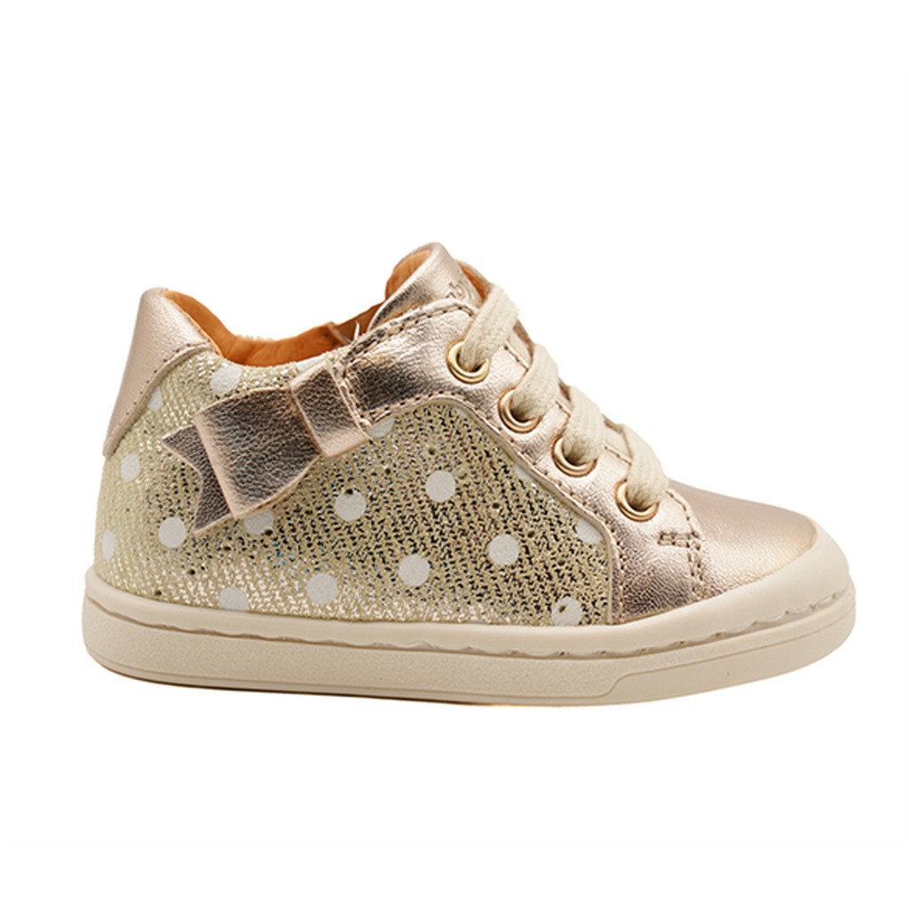 BabyBotte Apolline snøresko m/lynlås, guld