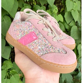 BabyBotte Autop sneakers med snørebånd og lynlås, rosa